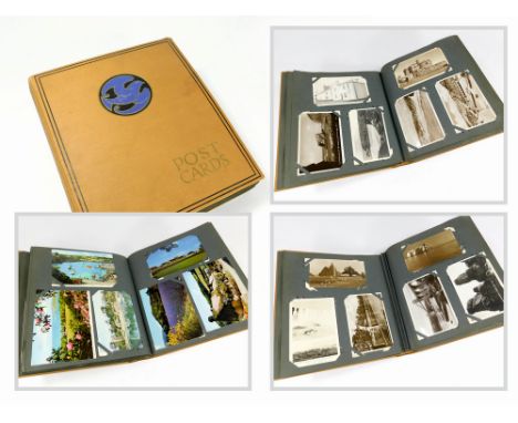 POSTCARD COLLECTION. An early 20th century postcard album in good condition, containing a collection of over 350 mid-20th cen