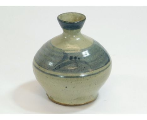 BERNARD LEACH POTTERY.* A Bernard Leach small bottle vase with painted decoration. Impressed personal 'BL' & Leach Pottery ma