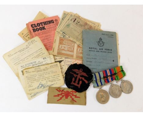 WWII MEDALS ETC. A named Royal Observer Corps long service medal, the WWII Defence Medal & War Medal awarded to 1461025 Corpo