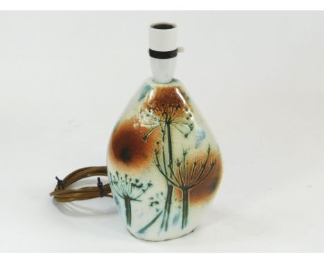 TREMAEN POTTERY. A Tremaen Pottery, Newlyn lamp base. Height excl. fitting 21cm.  Please note that all items in this auction 