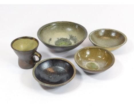 ST. IVES POTTERY. Five pieces of St. Ives made studio pottery including Leach Pottery.  Please note that all items in this au