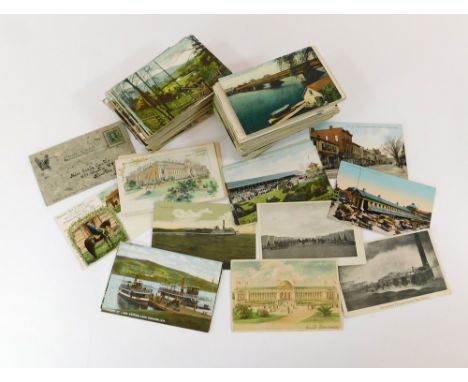 AMERICAN POSTCARDS. Approximately 400 early 20th century North American postcards mostly USA featuring Massachusetts & New Ha