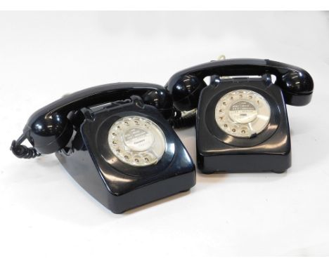 GPO TELEPHONES. Two mid 1960's GPO 706F telephones. Each rotary dial with a Penzance telephone number.  Please note that all 