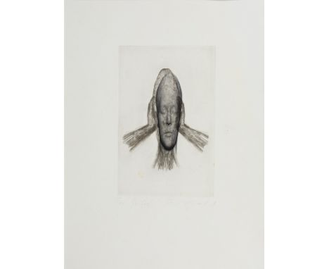 JAUME PLENSA (Barcelona, 1955).Untitled.Etching in aquatint.Hand signed in the lower margin.Size: 22 x 13 cm; 39 x 29,5 cm (f