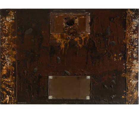 JOAN RIERA FERRARI (Manacor, Mallorca, 1943)."Restoration of Abstract Expressionism. Remains of a shipwreck", 1989.Mixed medi