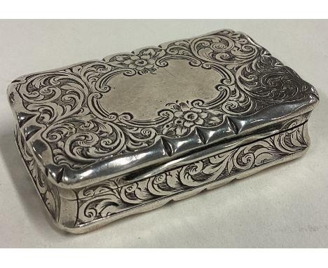 A Victorian silver snuff box with hinged lid. Birmingham 1854. Approx. 40 grams. Est. £120 - £150.