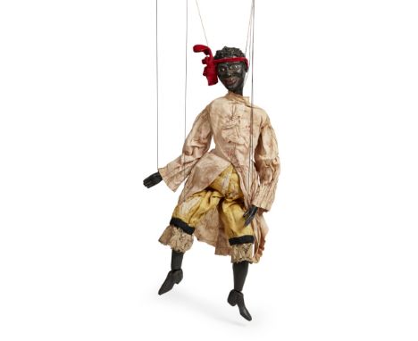 TILLER-CLOWES FAMILY TROUPE  GROUP OF ENGLISH MARIONETTES, LATE 19TH CENTURY   painted wood and fabric, comprising GIRL in lo