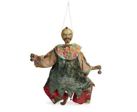 TILLER-CLOWES FAMILY TROUPE  TWO ENGLISH MARIONETTES, LATE 19TH CENTURY   painted wood and fabric, comprising CHINESE BELL DA
