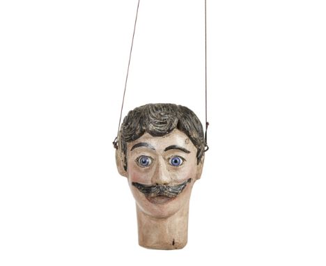 TILLER-CLOWES FAMILY TROUPE  A GROUP OF ENGLISH MARIONETTE HEADS AND TORSI, LATE 19TH CENTURY   painted wood and fabric, comp