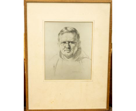 Sean O'Sullivan, RHA 1906 - 1964  "Father Senan Moynihan, O.F.M.," pencil sketch, approx. 24cms x 19cms (9 1/2" x 7 1/2")&nbs