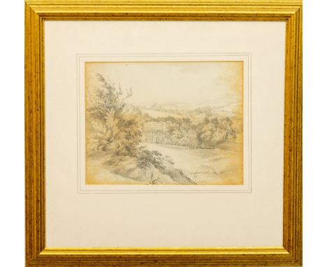 Diana Monsell, Irish (1814-1851) Pencil Sketch, "Farnham from Mount Orange", approx. 23 x 29cms (9¼" x 11 ½"), inscribed on r