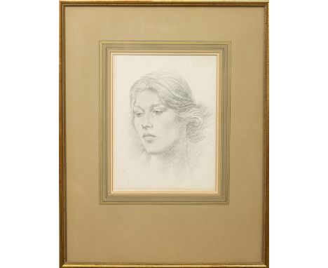 Augustus John, OM, RA, (1878-1961)&nbsp;&nbsp; "Portrait of A Young Woman c. 1905,"&nbsp; pencil on paper -&nbsp;32 x 24 cms 
