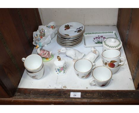 SECTION 24.  A small selection of assorted ceramic items including two NAO ducks, some Royal Worcester 'Evesham' pattern ware
