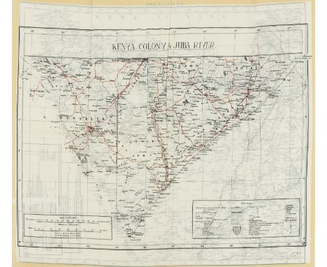 NO RESERVE Africa.- Silk map.- Anonymous. Somaliland [recto]; Kenya Colony &amp; Juba River [verso], double-sided military ma