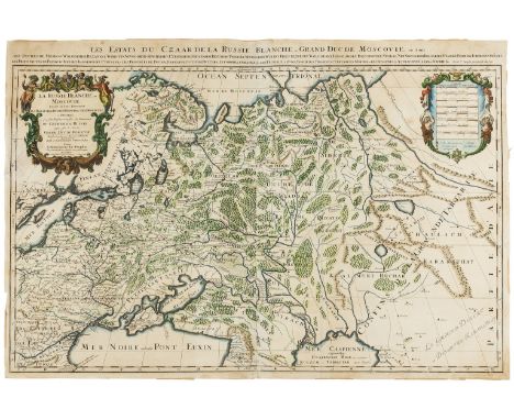 Russia.- Jaillot (Alexis-Hubert) La Russie Blanche ou Moscovie Divisee Suivant l'Estendue Des Royaumes Duches, large format m
