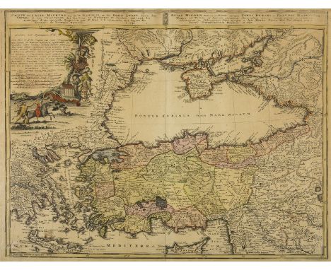 Turkey.- Homann Heirs. Carte de l'Asie Mineure ou de la Natolie et du Pont Euxin ..., detailed map of Turkey by J.M. Haas, wi