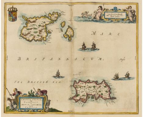 Channel Islands.- Blaeu (Willem Jansz.) Sarnia Insula, vulgo Garnsey: et Insula Caesarae, vernacule Jarsey, showing the islan