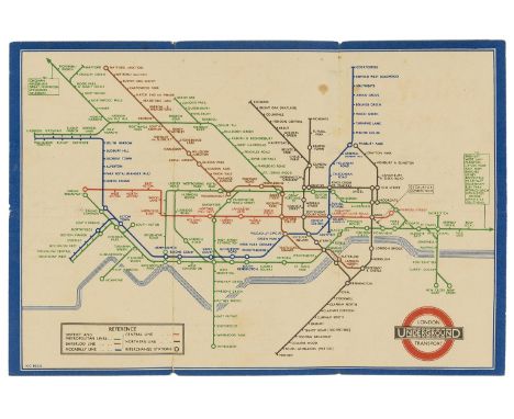 London Underground and Transport.- Beck (Henry C., "Harry") [Map of London's Underground Railways], Edition No. 2 1937, diagr