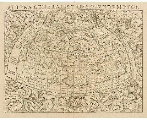 Ancient World.- Münster (Sebastian) Altera Generalis Tab. Secundum Ptol., clouds and eight named wind heads surround a map il