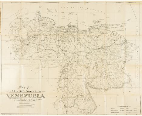 NO RESERVE Americas.- South America.- [Dalton (Leonard V.)] Map of The United States of Venezuela, including the results of t