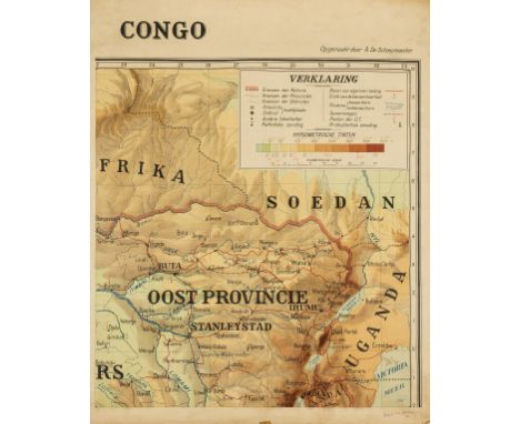 Africa.- Military maps.- Militair Geografisch Instituut. Brussel. Belgisch Congo, large-scale four sheet map, lithographs pri