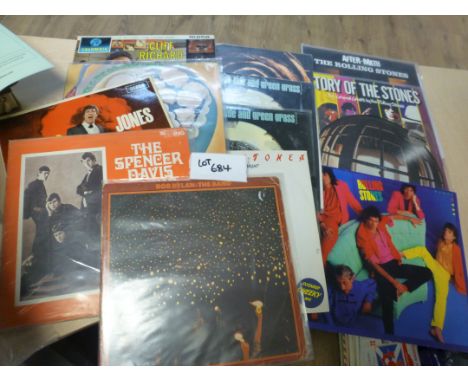 Records : Good selection of albums, incl Rolling Stones (8), incl picture disc, then Dylan, Spencer Davis, Dominos etc (14).