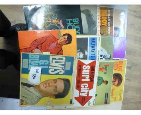 Records : Great collection of 12 1950's/60's Rock n Roll original pressings - incl Holly, Cochran, Vincent, Eddy - conditions