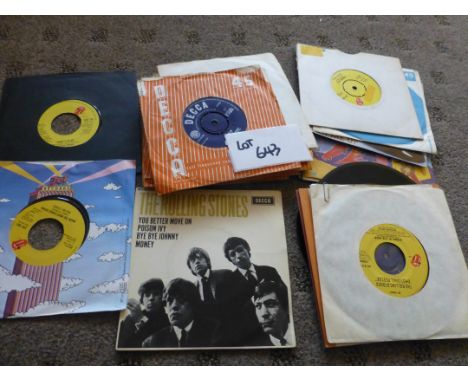 Records : Rolling Stones collection of singles mostly Decca label, mostly in original sleeves, odd EP, all good/vg+ (29).