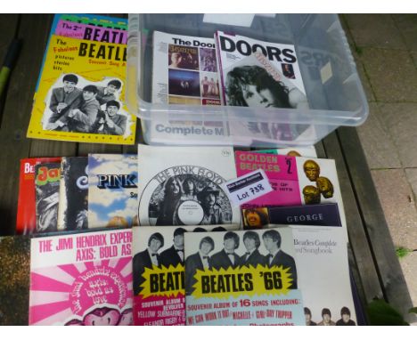 Records : Great box of books, magazines, song books, incl Doors, Hendrix, Pink Floyd, Beatles, plus some original Beatles 60'