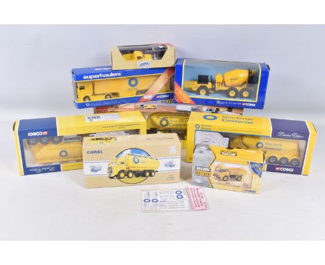SEVEN BOXED CORGI DIECAST BLUE CIRCLE CEMENT AND TRANSPORT TRUCKS, to include a Limited Edition Building Britain Bedford TK T