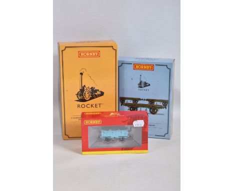 A COLLECTION OF BOXED HORNBY OO GAUGE TRAIN PACKS, to include a Stephenson's Rocket Train Pack Era 1 L&amp;MR, set no. R3810,