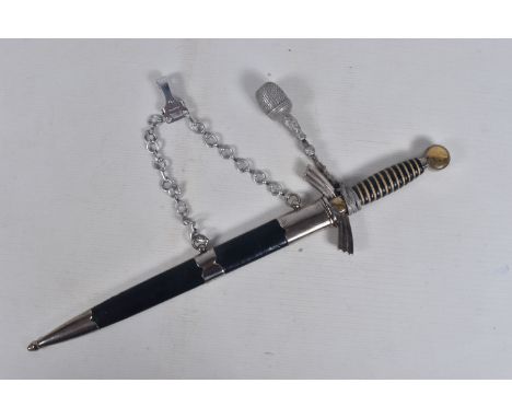 A GERMAN LUFTWAFFE DAGGER WITH SCABBARD AND PORTEPEE, the blade is maker marked for F.W. Holler of Soligen, it also has its h