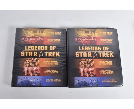 A NICE COLLECTION OF 'LEGENDS OF STAR TREK' RITTENHOUSE PARAMOUNT TRADING CARDS IN TWO PRESENTATION BINDERS, there are sleeve