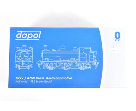 A BOXED DAPOL O GAUGE  MODEL LOCOMOTIVE, the 7S-007-002 model is 57xx/8750 Class 0-6-0 Pannier 'Great Western' in GWR Green, 