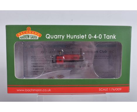 A BOXED BACHMANN NARROW GAUGE OO9 QUARRY HUNLSET 0-4-0 TANK,  ''Alice', Dinorwic Quarry Red,  model no. 391-050, in like new 