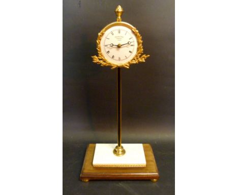 Thwaites and Reed Clerkenwell, London, a Brass and Marble Limited Edition Number 56 from 500 Gravity Rack Clock, the enamel d