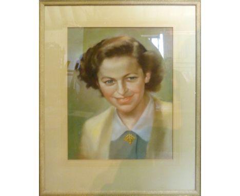 A Livorno Portrait of a Lady, pastel, signed, 38 x 29 cms