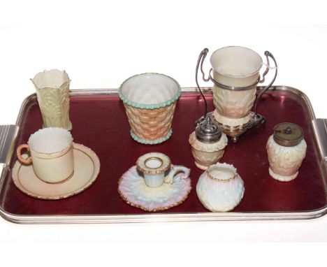 Collection of Locke &amp; Co. Worcester china including cup and saucer, chamber stick , condiments etc.