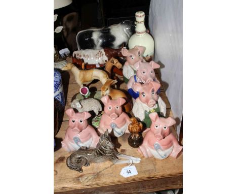 Collection of ceramics including Beswick, Natwest Pigs, Border Fine Arts, Wade, Melba Ware etc.