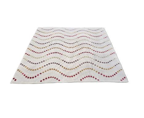 William Yeoward for the Rug Company. 'Madelaine' Wool rug with circular geometric to Beige ground 301 x 295cm. 'Punctuated wi