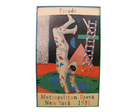 David Hockney (English, b1937) OM, CH, RA. Original Parade, Metropolitan Opera, New York 1981 Pop Art lithograph poster on bo