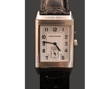 Jaeger LeCoultre Reverso, Day &amp; Night manual wind Swiss movement with box &amp; papers. Reference no 1767123. 26mm case s