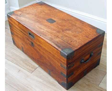 Victorian Camphorwood Campaign Trunk Belonging to a WT Askew. A Victorian military campaign trunk, made in camphorwood, with 