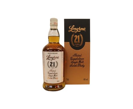 Longrow 21 Year Old Campbeltown Single Malt Scotch Whisky 70cl 46% Vol Boxed Limited Release 