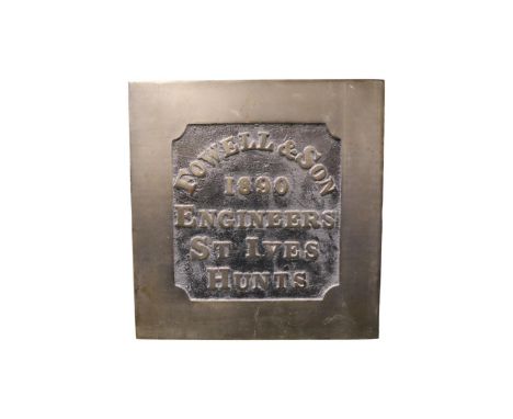 Fowell &amp; Son 1890 Engineers St Ives Hunts Cast Iron Traction Engine Plaque. Fowell &amp; Sons of Cromwell Works, St Ives,
