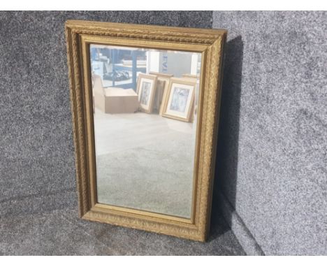 Gilt framed bevelled edge rectangular shaped mirror, 62.5x91cm