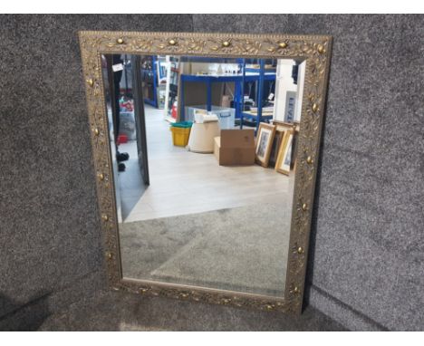 Large gilt framed bevelled mirror, 90x116cm