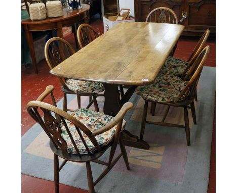 Ercol dining table & 6 chairs