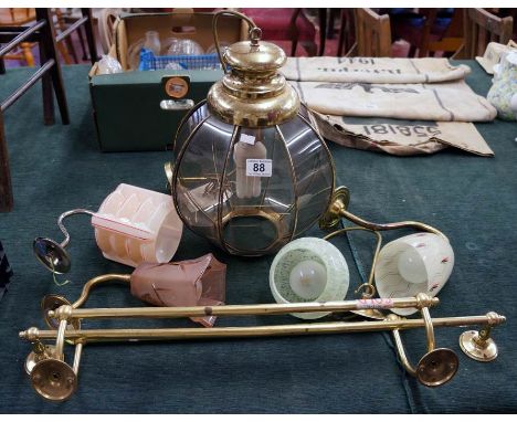 Various light fittings and towel rails