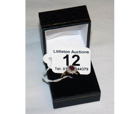 18ct ruby &amp; diamond cluster ring - Estimate £240 to £280